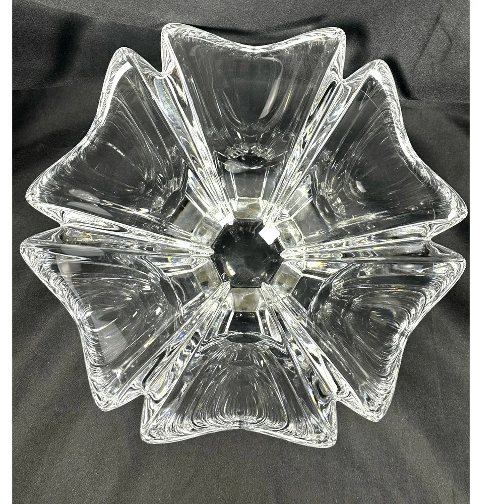 ORREFORS Sweden Crystal Orion Lars Hellsten Bowl Signed Vintage 1980's-10.25